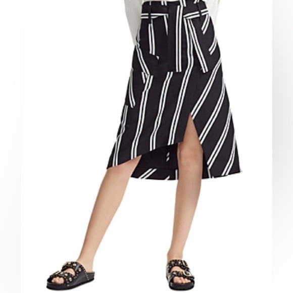 Maje Jakila Midi Striped Skirt - Picture 1 of 6
